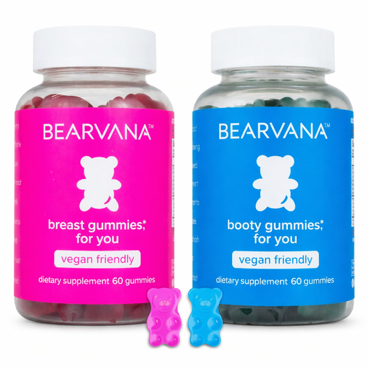 Combo Bearvana Breast + Booty Gomitas: Pack Doble 120 Gomitas Veganas para Soporte Femenino Integral