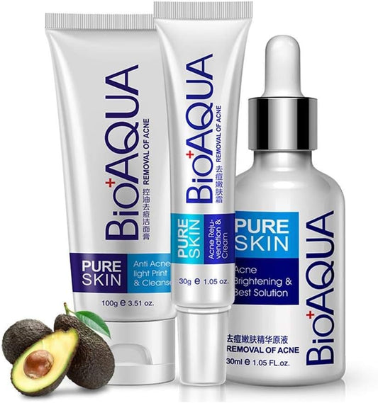 Combo Antiacné BioAQUA 4-en-1: Limpieza, Reparación de Cicatrices y Control Total de Grasa